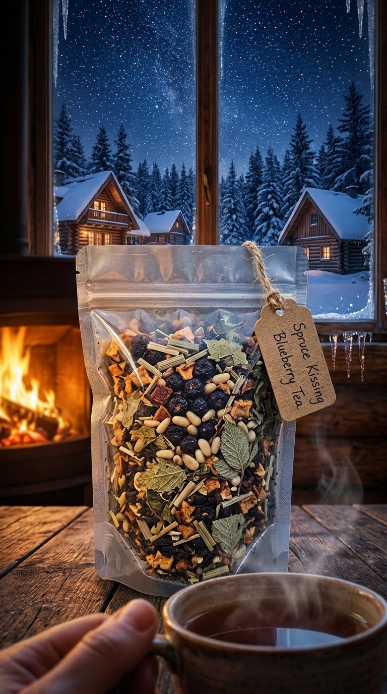 Spruce Kissing Blueberry Tea